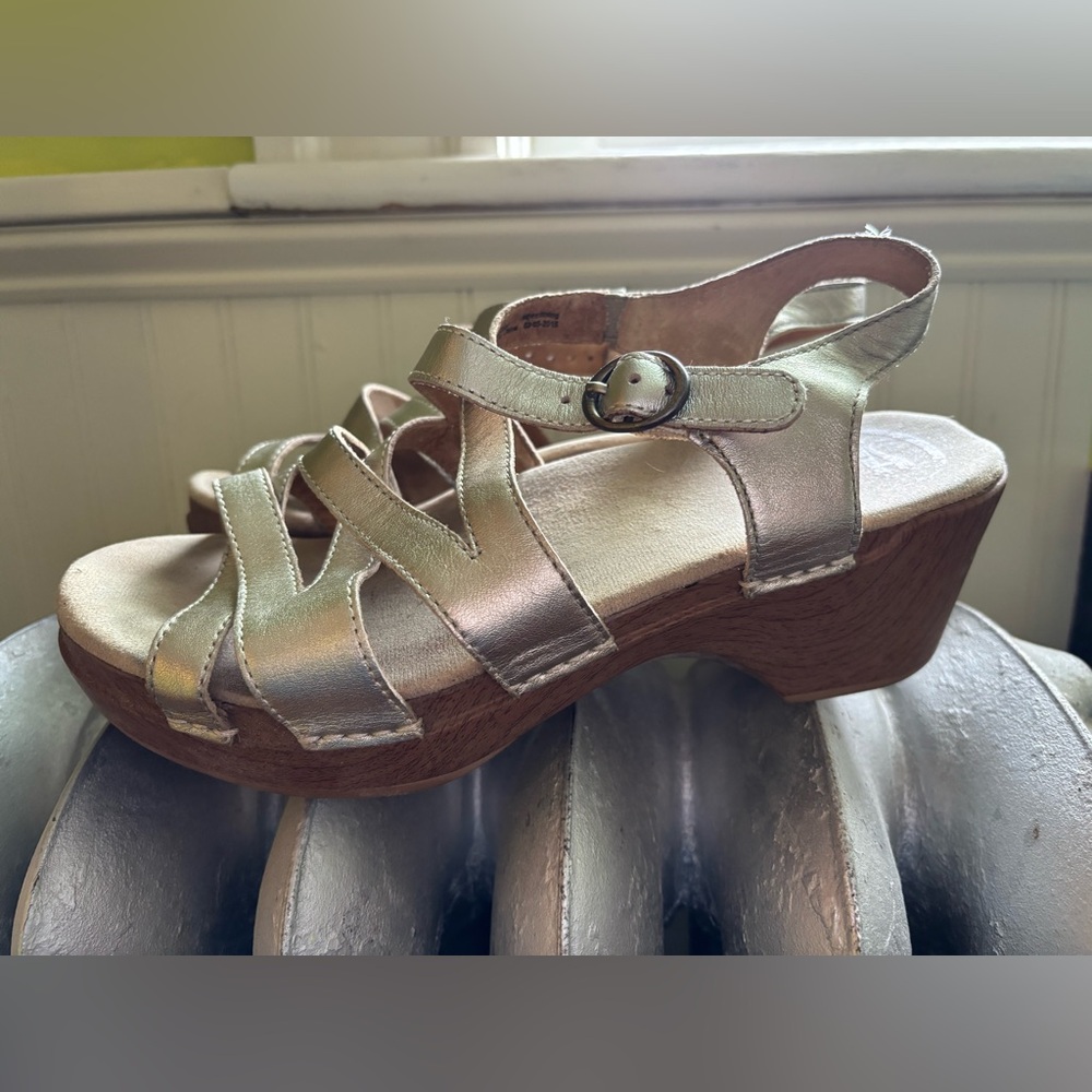Dansko “Dani” Women's Silver Strappy Sandals